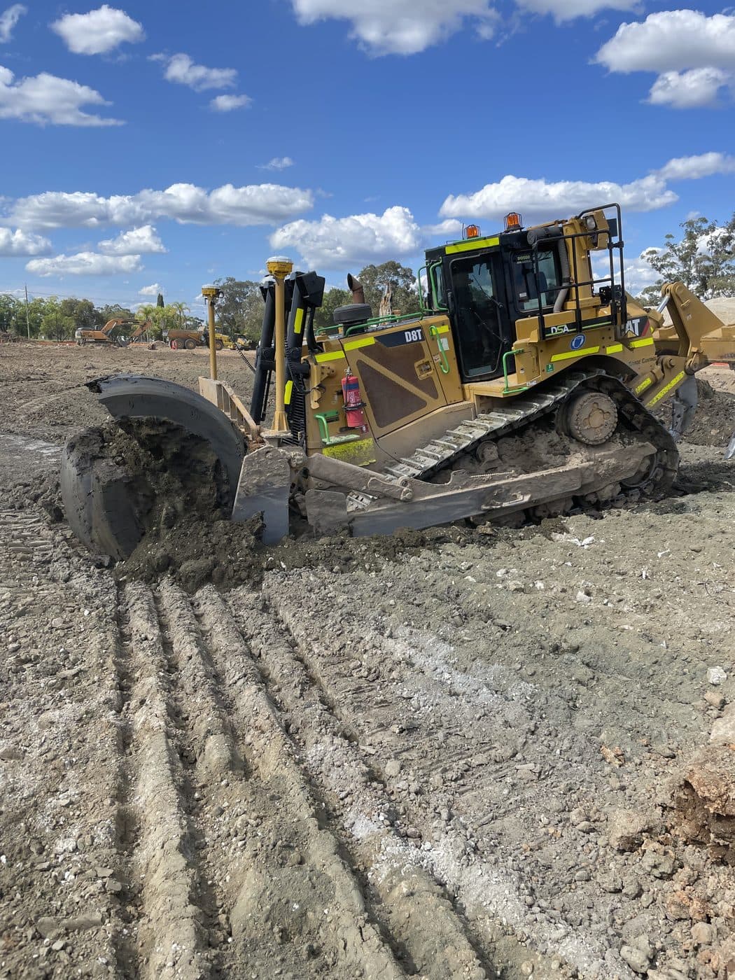 Construction site earthworks in progress
